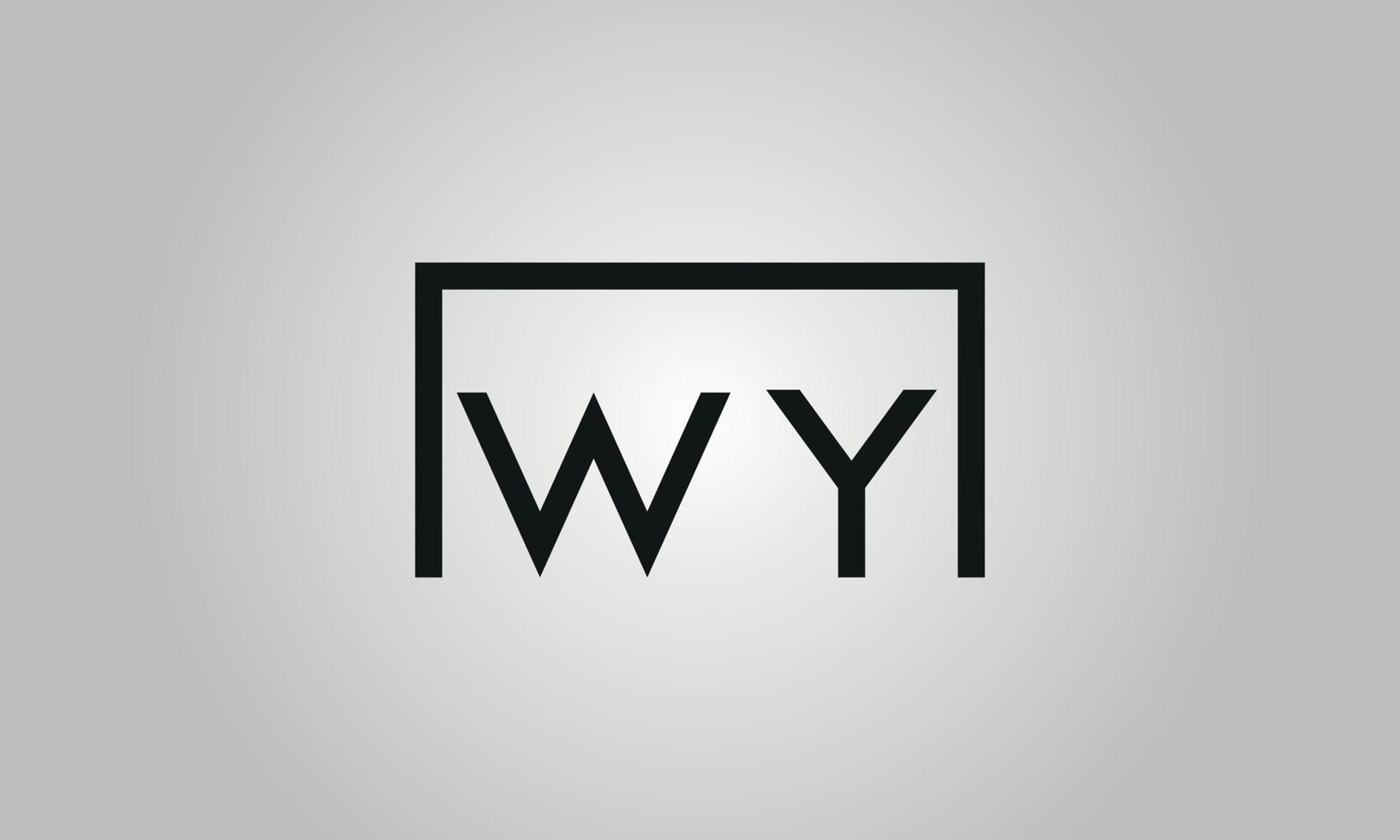 création de logo lettre wy. logo wy avec forme carrée dans le modèle de vecteur gratuit de vecteur de couleurs noires.