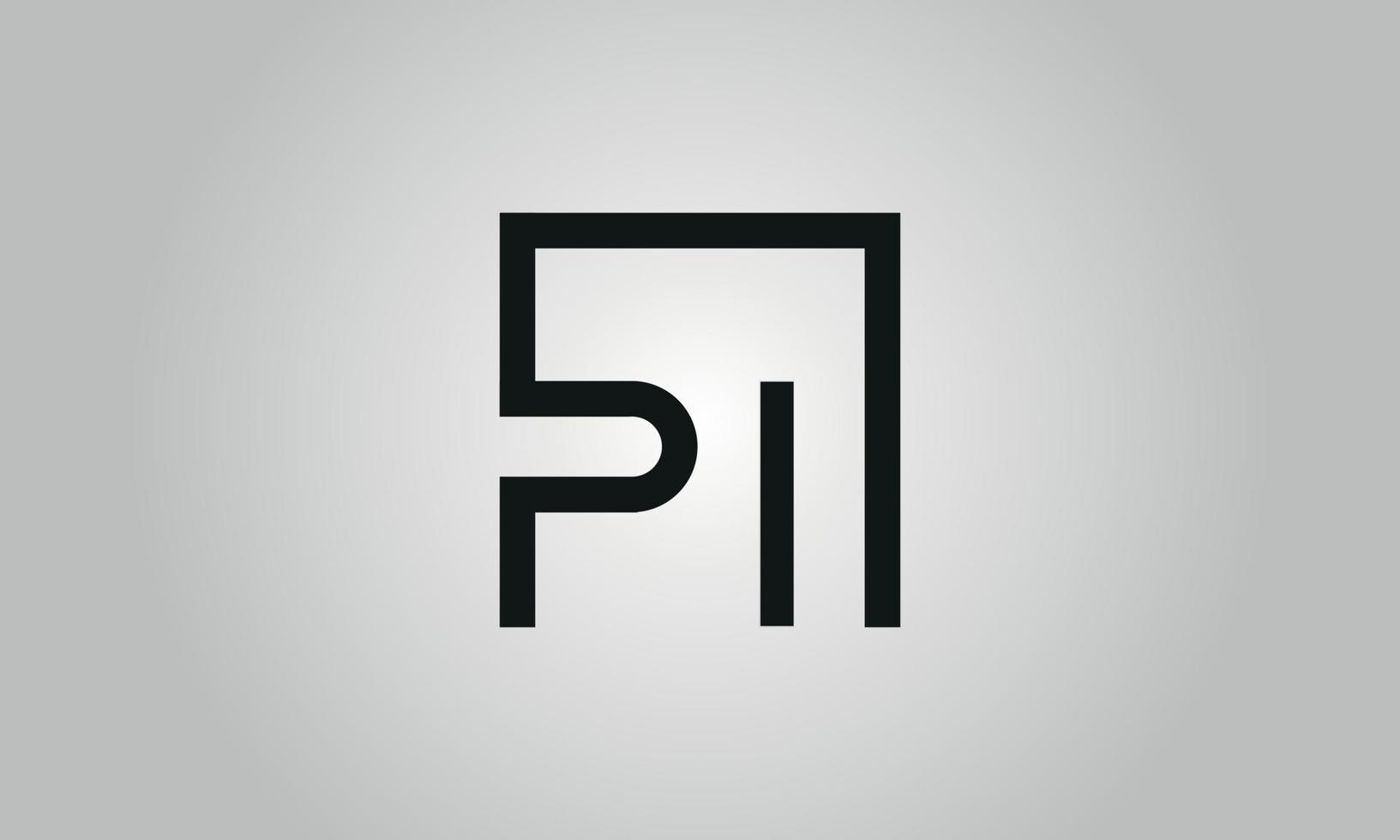 création de logo lettre pi. logo pi avec forme carrée dans le modèle vectoriel gratuit de couleurs noires.