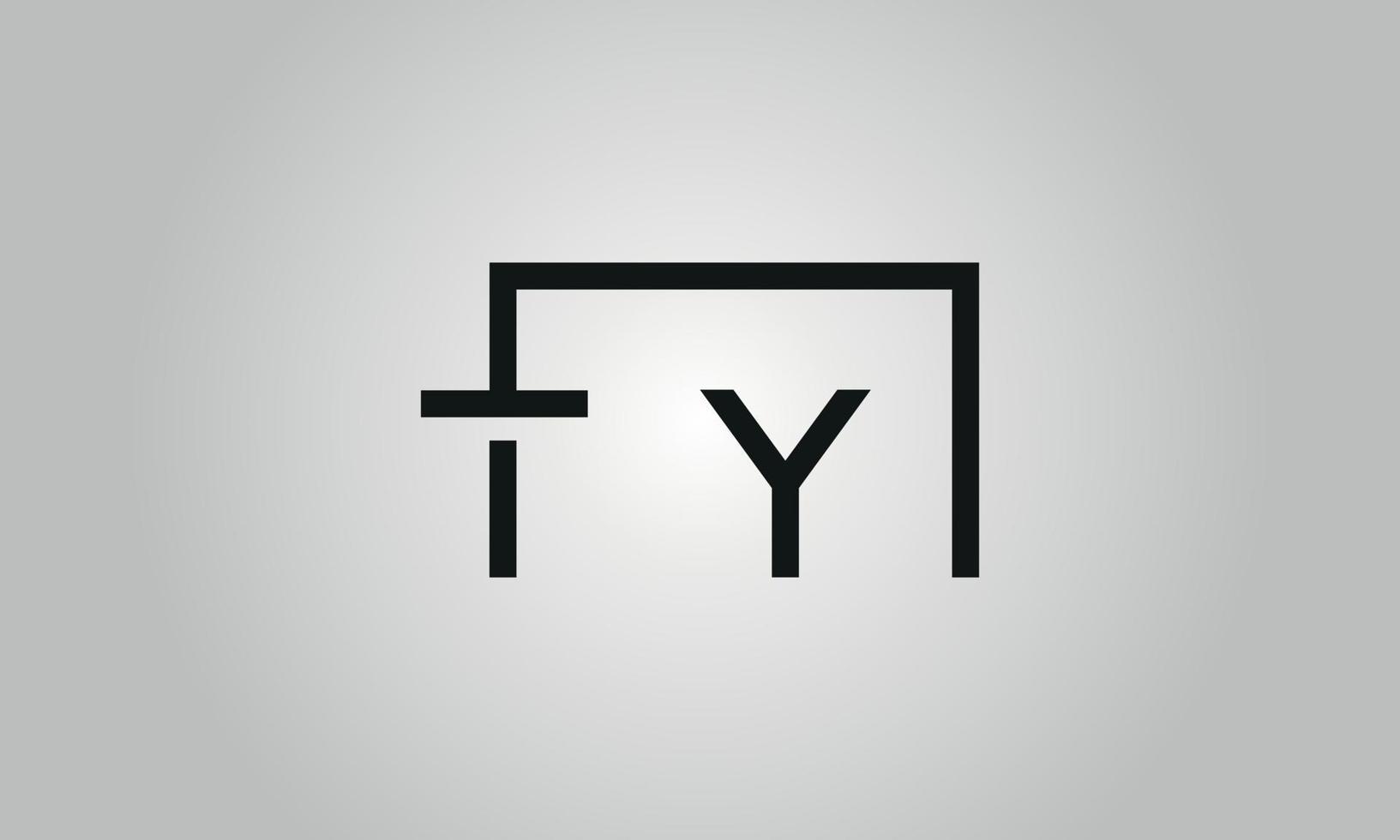 création de logo lettre ty. logo ty avec forme carrée dans le modèle vectoriel gratuit de couleurs noires.