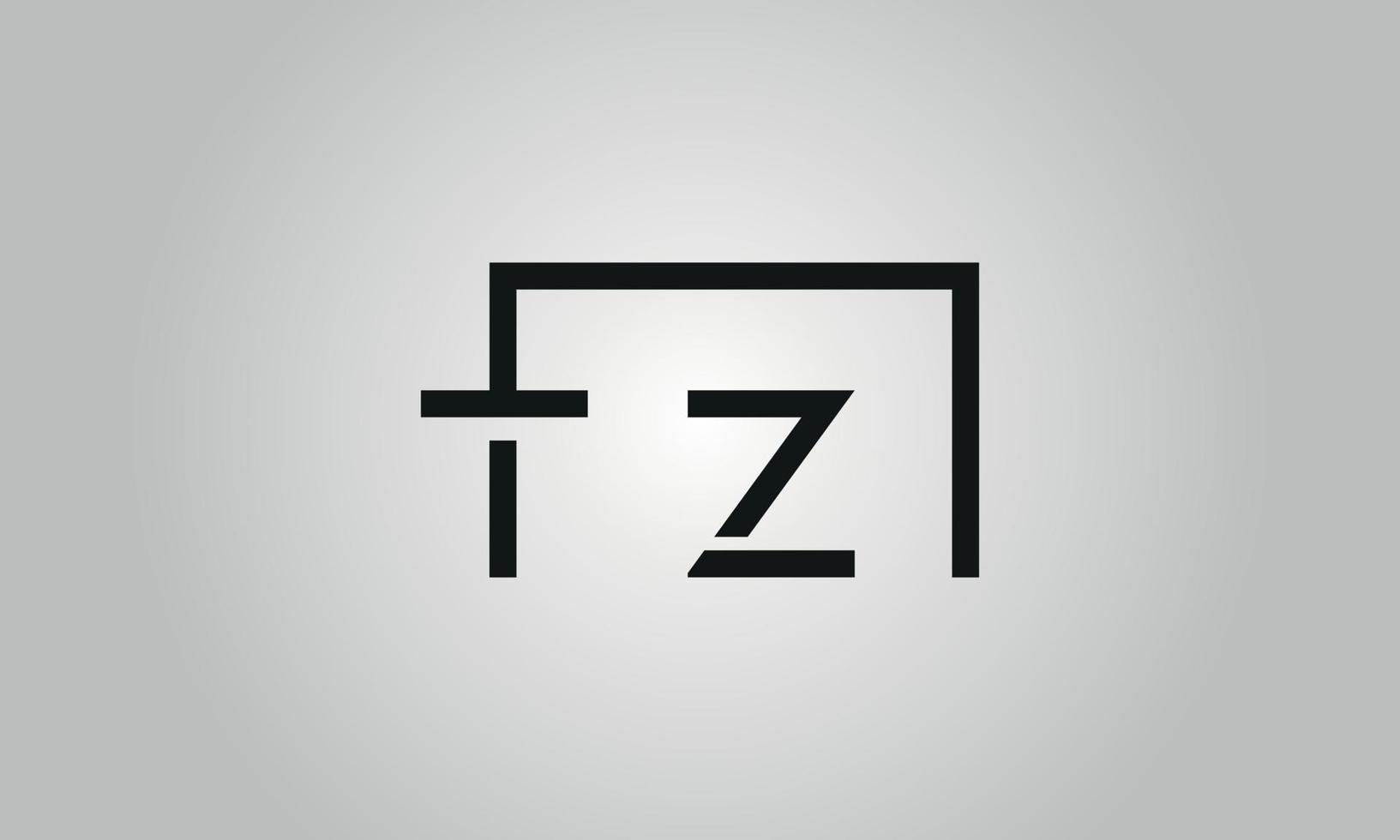 création de logo lettre tz. logo tz avec forme carrée dans le modèle vectoriel gratuit de couleurs noires.
