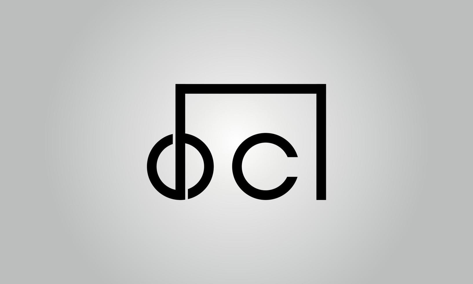 création de logo lettre oc. logo oc avec forme carrée dans le modèle vectoriel gratuit de couleurs noires.