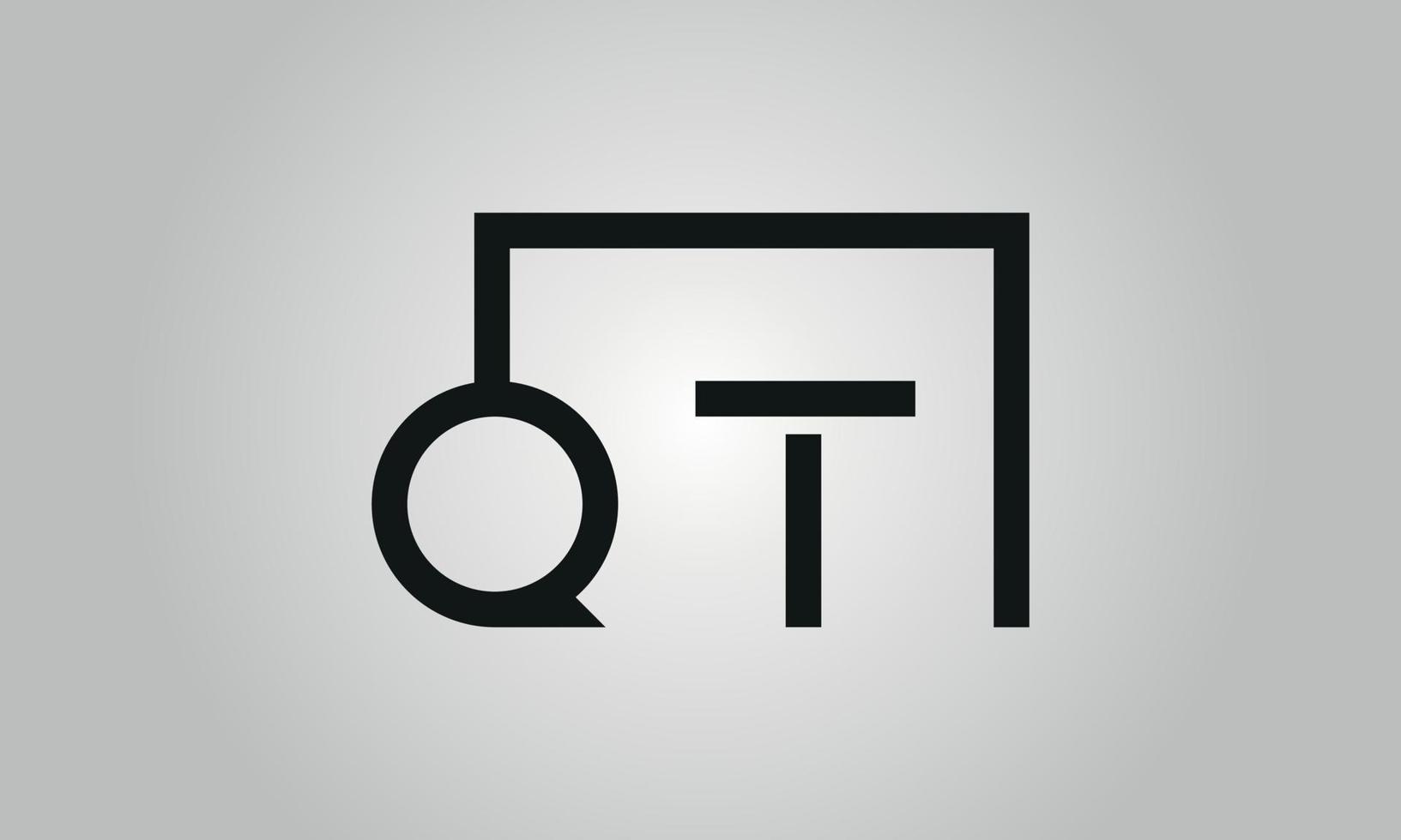 création de logo lettre qt. logo qt avec forme carrée dans le modèle vectoriel gratuit de couleurs noires.