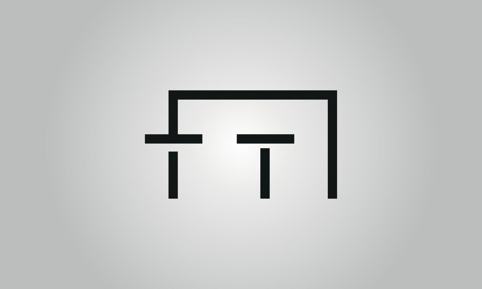 création de logo lettre tt. logo tt avec forme carrée dans le modèle vectoriel gratuit de couleurs noires.