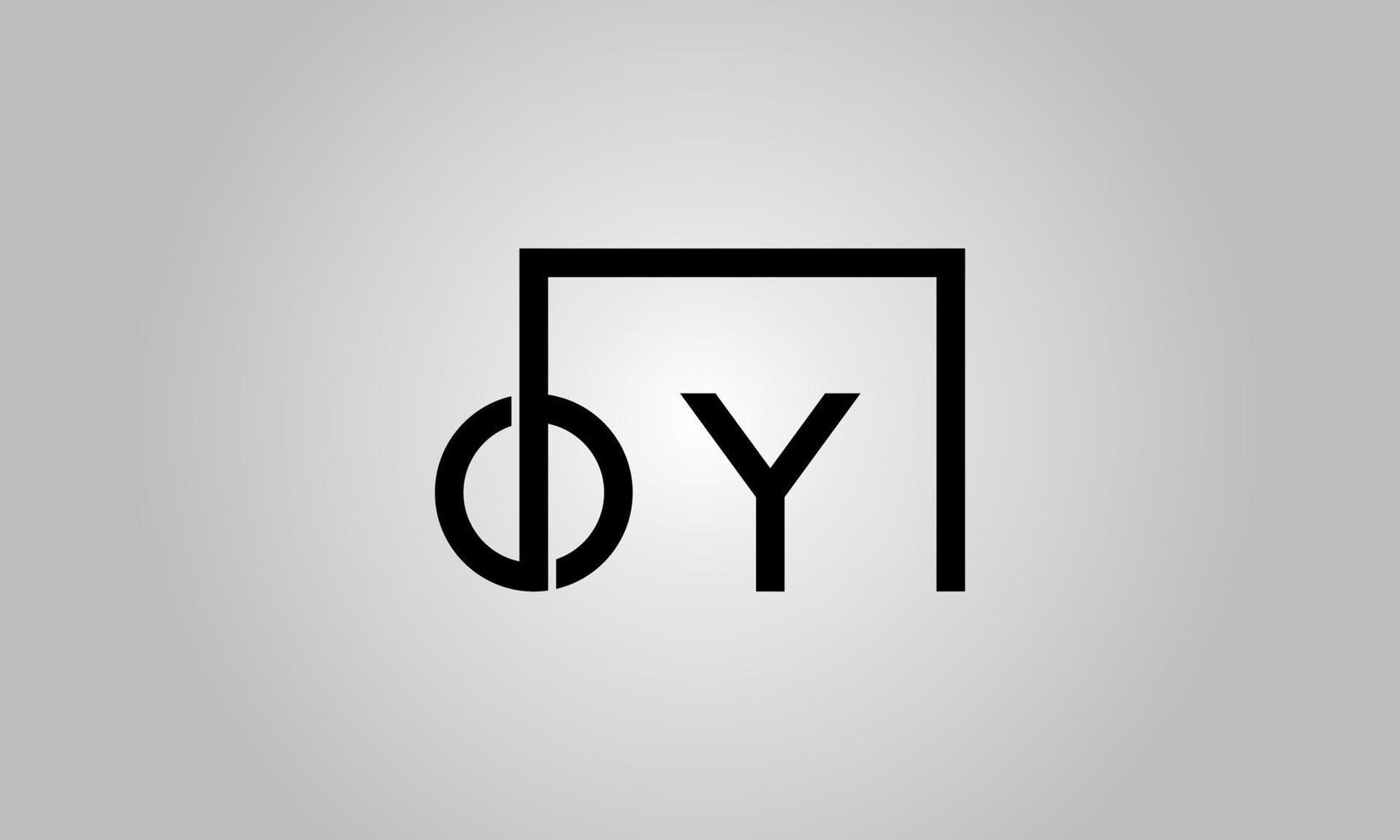 création de logo lettre oy. logo oy avec forme carrée dans le modèle de vecteur gratuit de vecteur de couleurs noires.