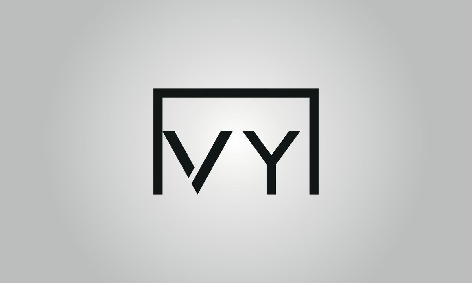 création de logo lettre vy. logo vy avec forme carrée dans le modèle de vecteur gratuit de vecteur de couleurs noires.