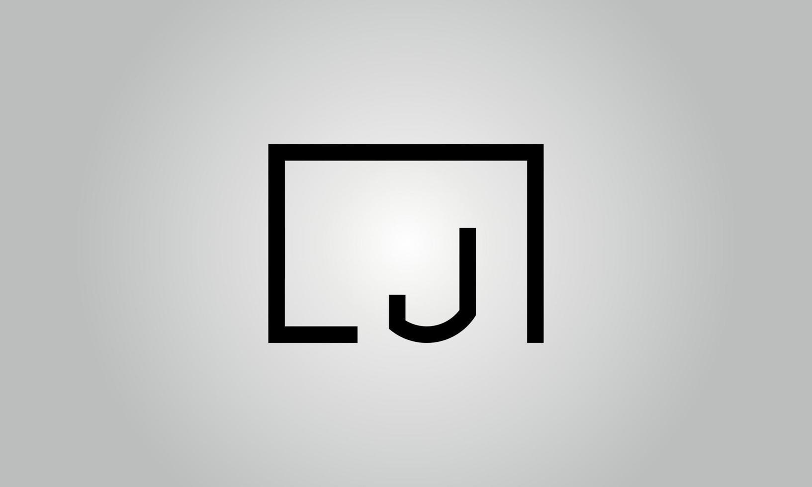 création de logo lettre lj. logo lj avec forme carrée dans le modèle vectoriel gratuit de couleurs noires.