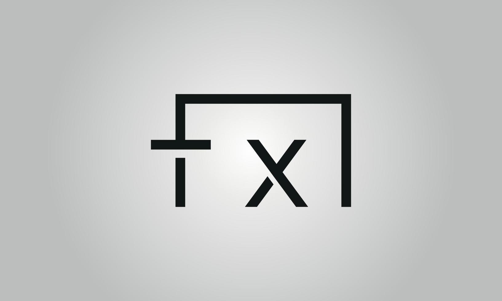 création de logo lettre tx. logo tx avec forme carrée dans le modèle vectoriel gratuit de couleurs noires.
