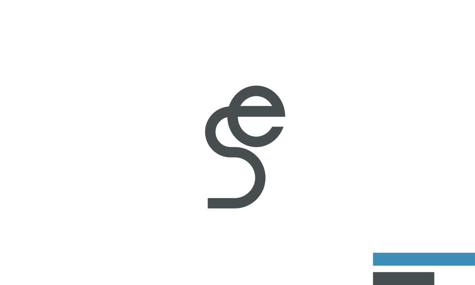 alphabet lettres initiales monogramme logo se, es, s et e vecteur