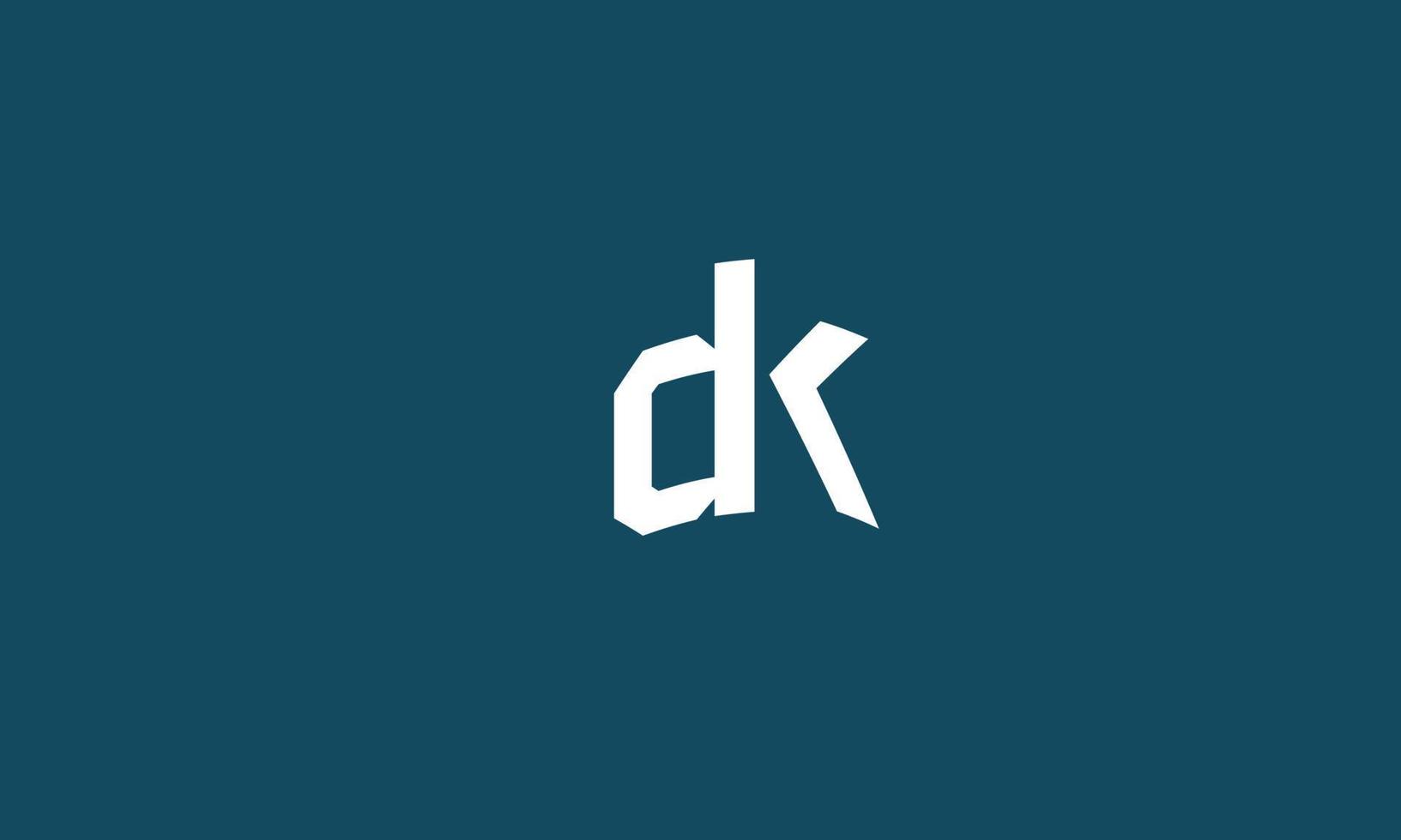 alphabet lettres initiales monogramme logo dk, kd, d et k vecteur