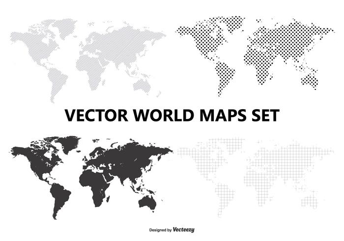 Ensemble de carte du monde vectoriel