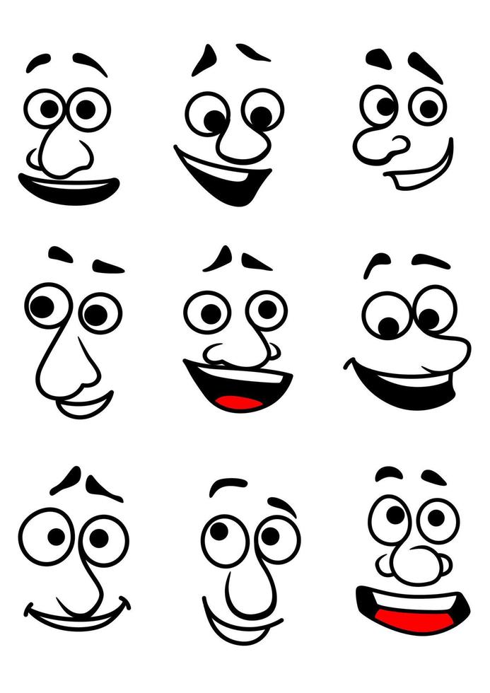 personnages de visages émotionnels vecteur