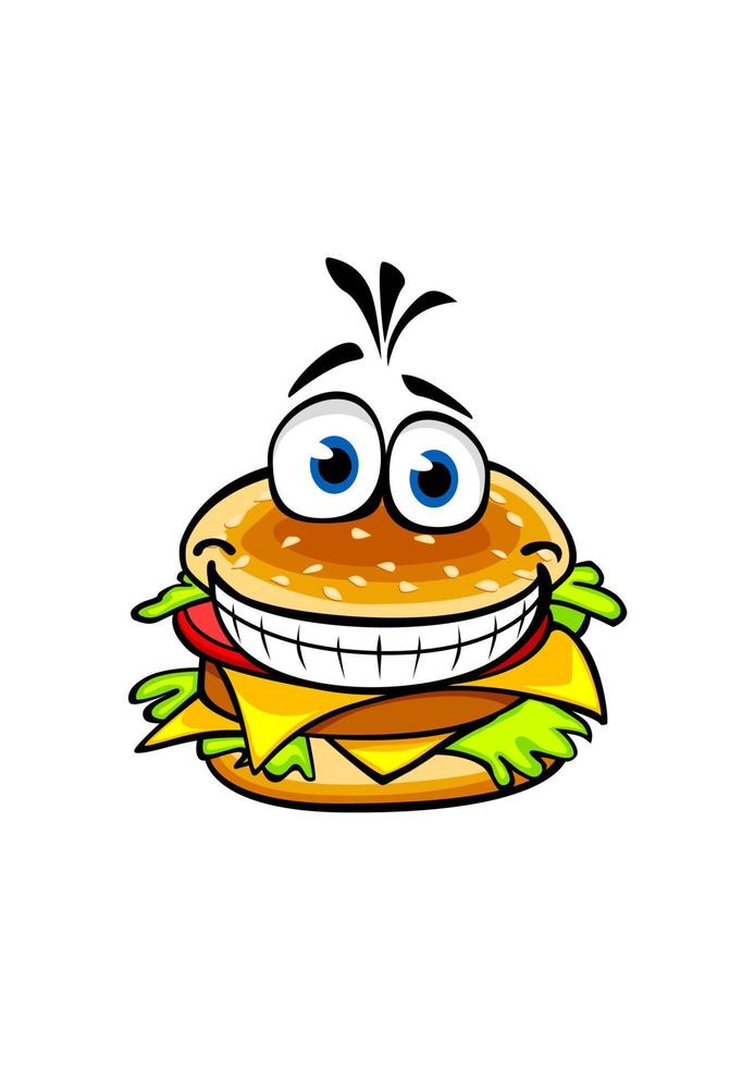 personnage de hamburger appétissant vecteur