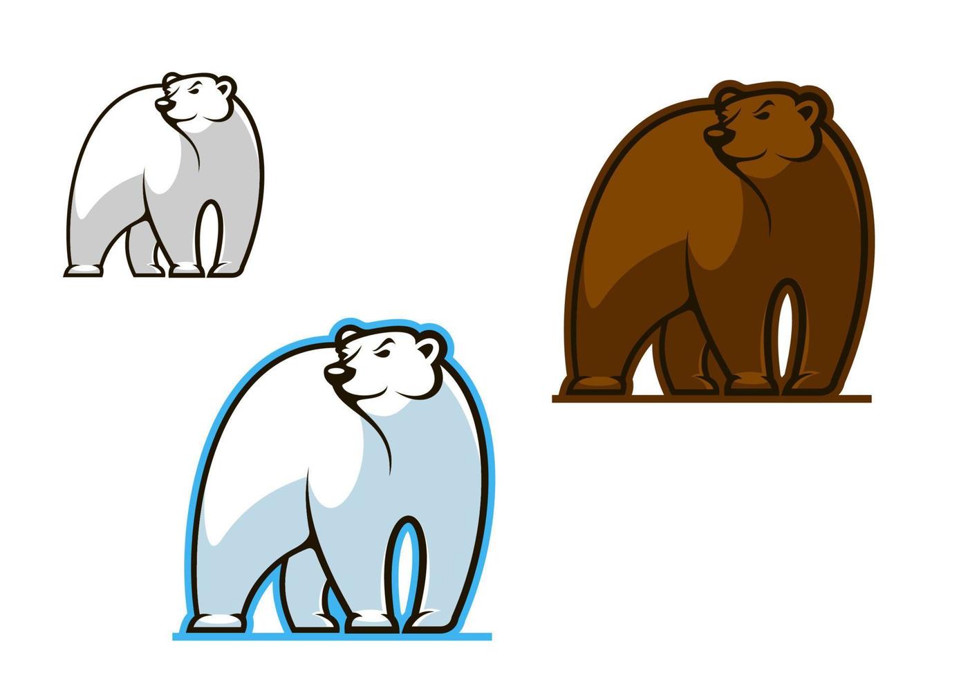 ours polaire et brun vecteur