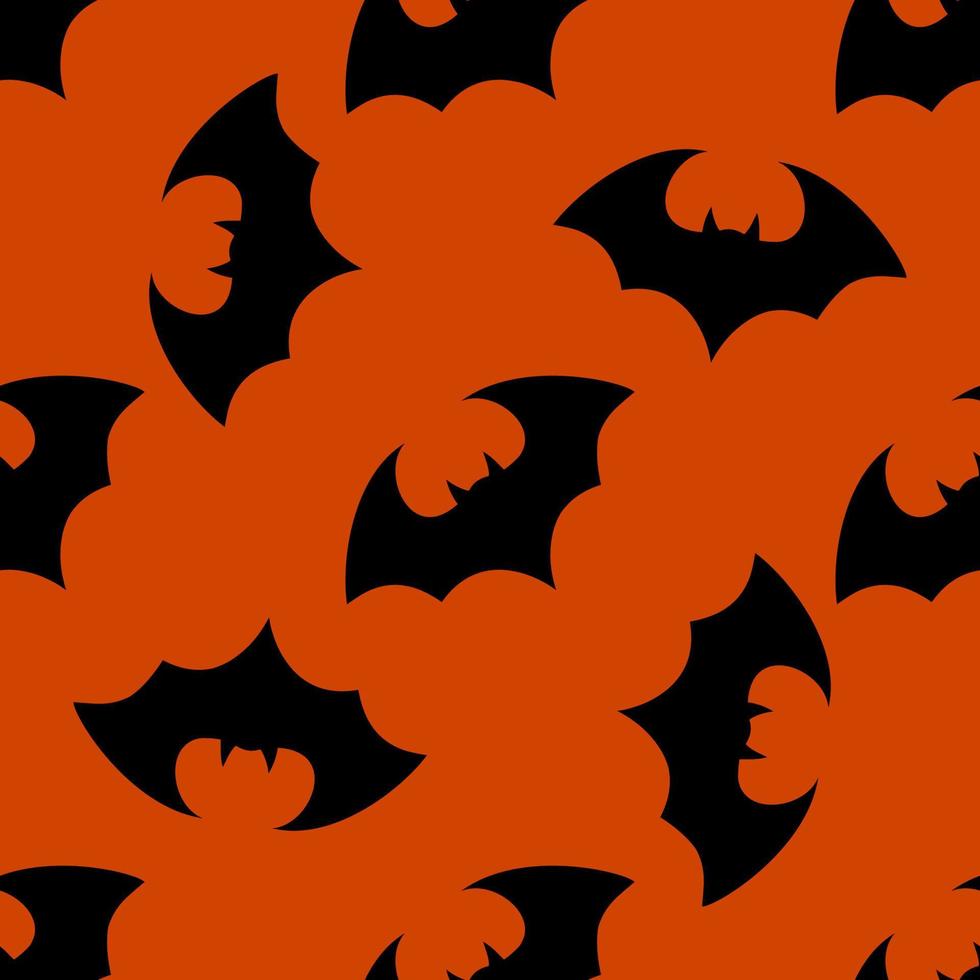 chauve-souris volante d'halloween. chauve-souris vecteur vampire. silhouette sombre de chauves-souris volant dans un style plat. modèle sans couture. fond d'halloween.