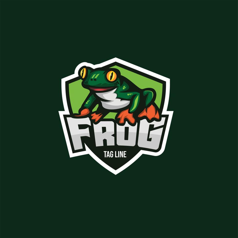 vecteur de logo esport grenouille verte