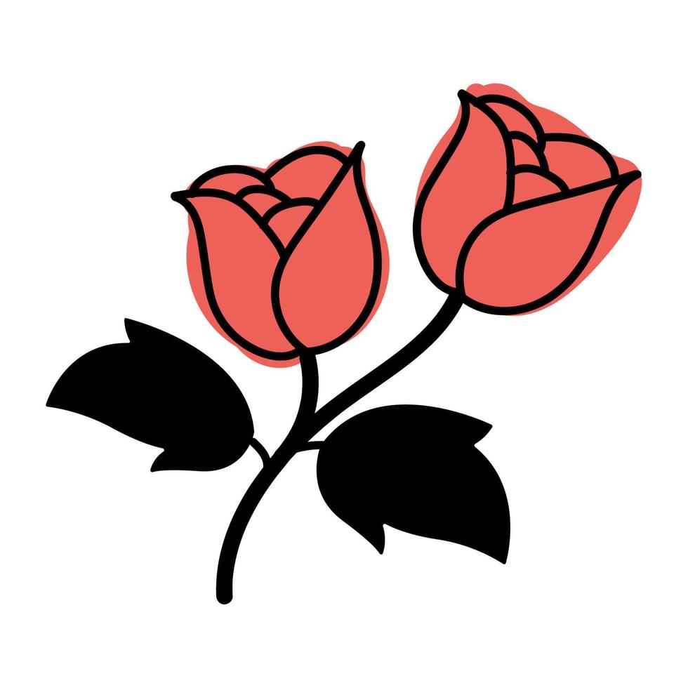 roses rouges fleurs jardin vecteur