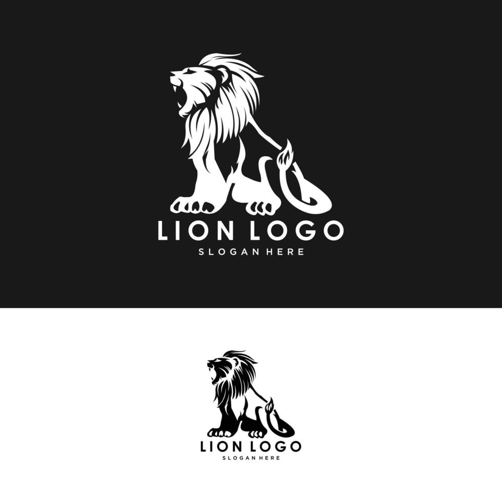 logo abstrait tête de lion vecteur