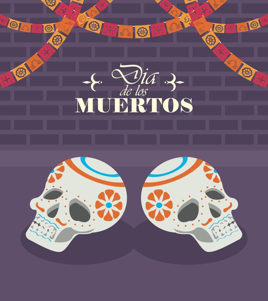 carte dia de los muertos vecteur