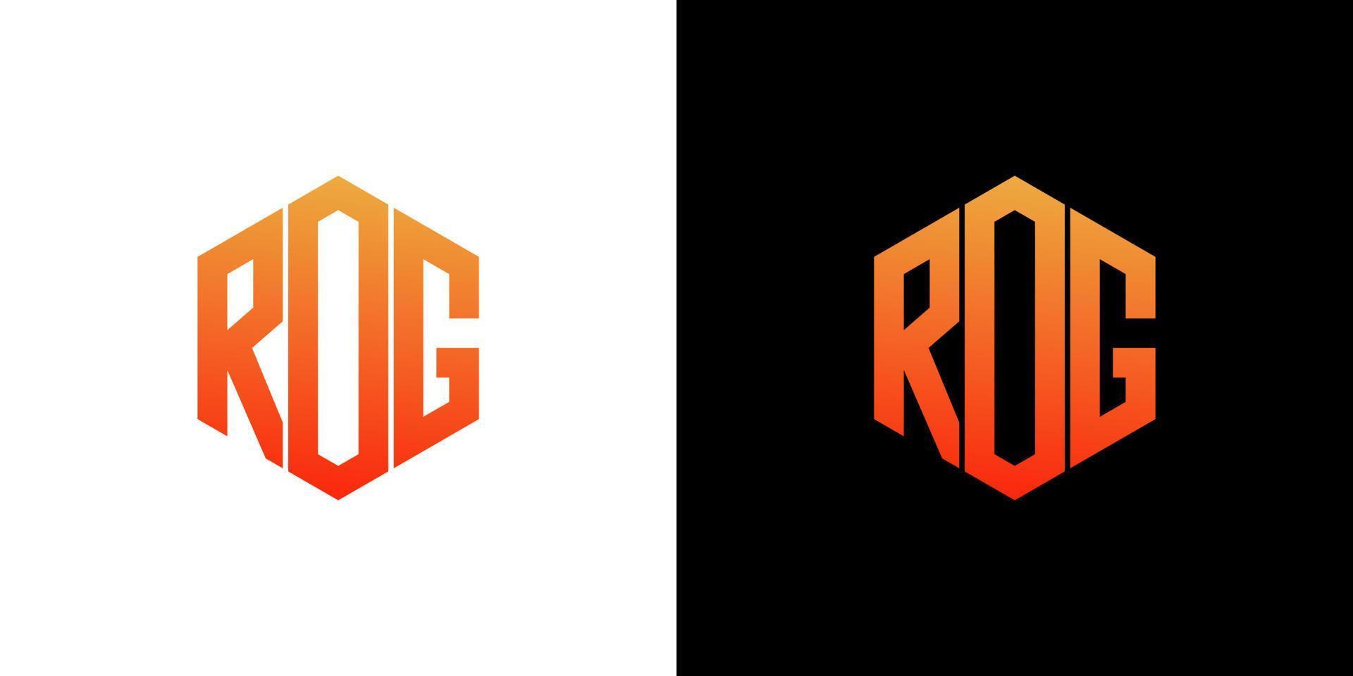 rog lettre logo design polygone monogramme icône vecteur modèle