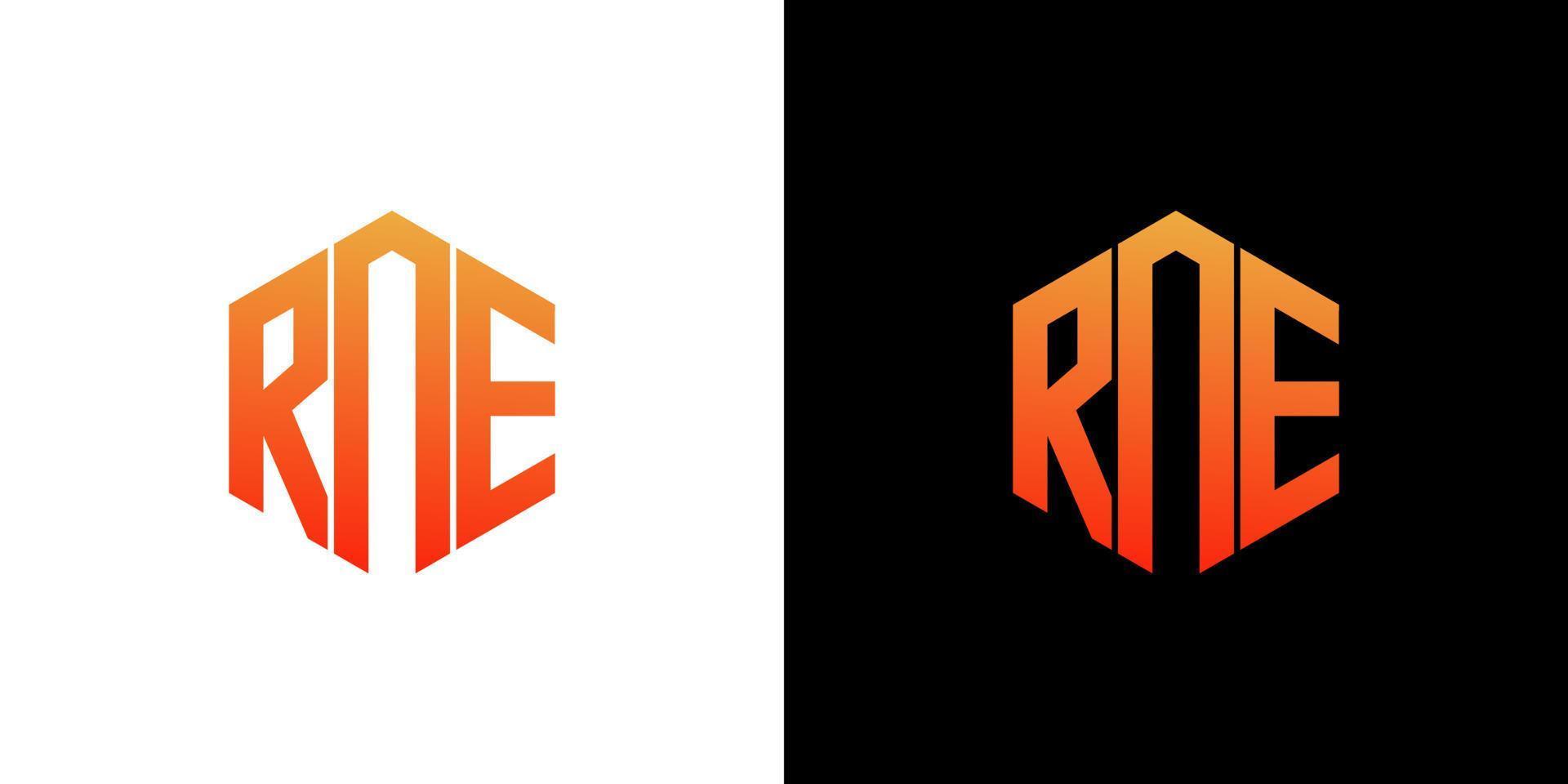 rne lettre logo design polygone monogramme icône vecteur modèle