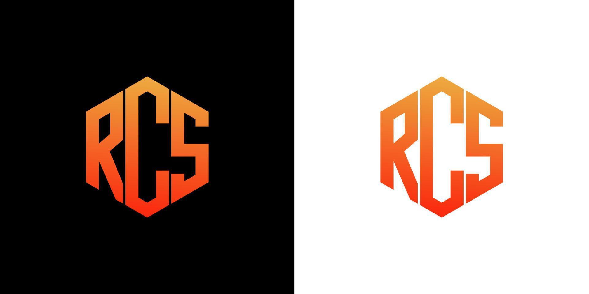 rcs lettre logo design polygone monogramme icône vecteur modèle