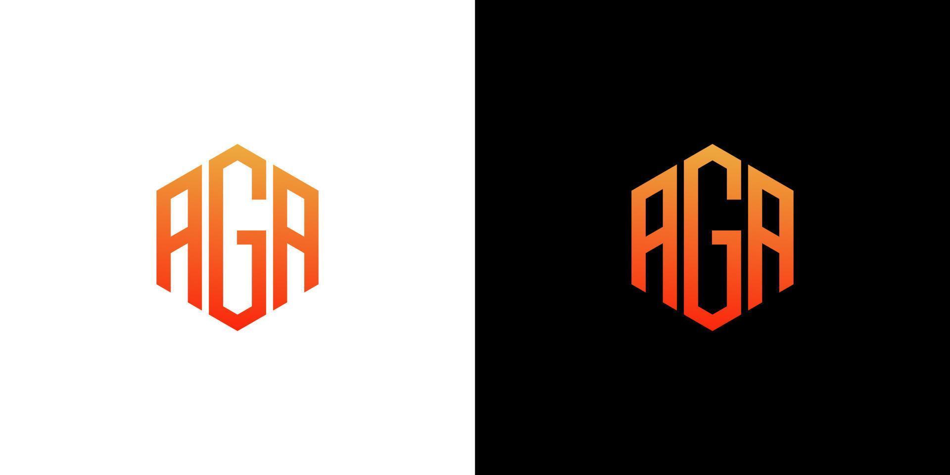 aga lettre logo design polygone monogramme icône vecteur modèle