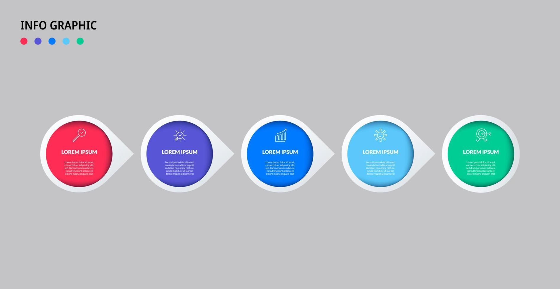 modèle d & # 39; entreprise de conception infographique de vecteur avec des icônes et 5 options ou étapes. peut être utilisé pour le diagramme de processus, les présentations, la mise en page du flux de travail, la bannière, l'organigramme, le graphique d'informations