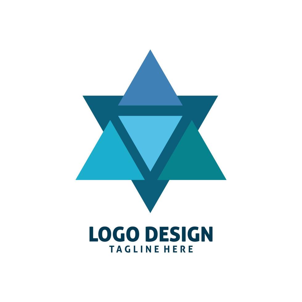 création de logo étoile triangle bleu vecteur