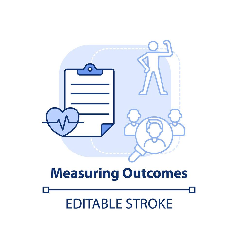 mesure des résultats icône de concept bleu clair. contrôle thérapeutique. tendance comportementale idée abstraite illustration de la ligne mince. dessin de contour isolé. trait modifiable. vecteur