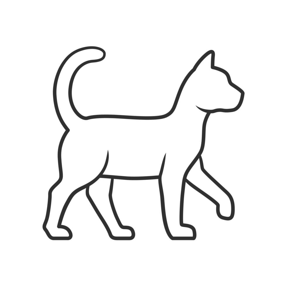 icône linéaire de chat de sorcière. illustration de la ligne mince. animal de compagnie sorcière. chat magique. symbole de contour de sorcellerie et de sorcellerie. dessin de contour isolé de vecteur. trait modifiable vecteur