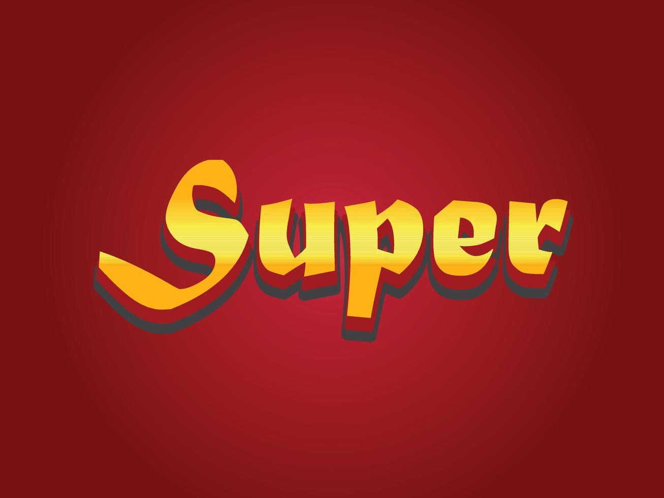 modèle d'effet de texte super avec une utilisation de style gras 3d pour le logo vecteur