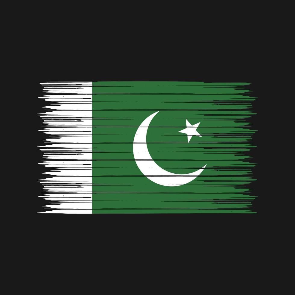 pinceau drapeau pakistanais. drapeau national vecteur