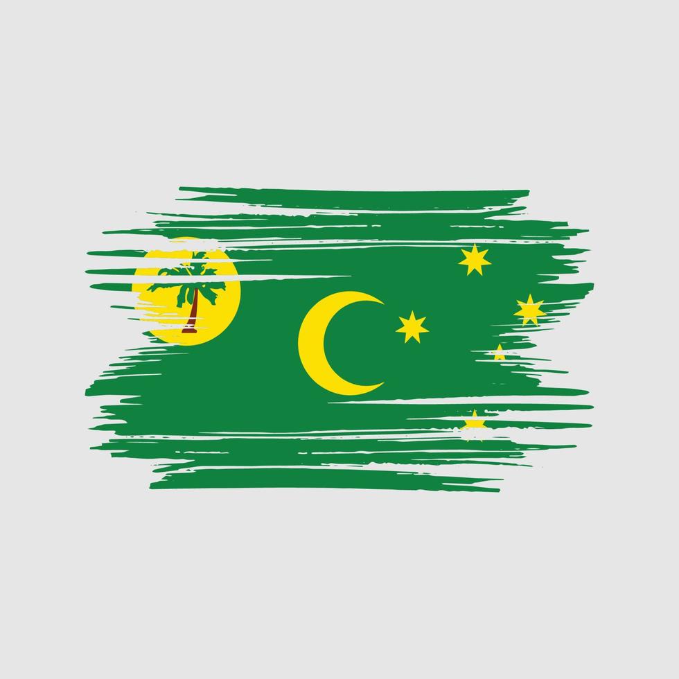 coups de pinceau du drapeau des îles cocos. drapeau national vecteur