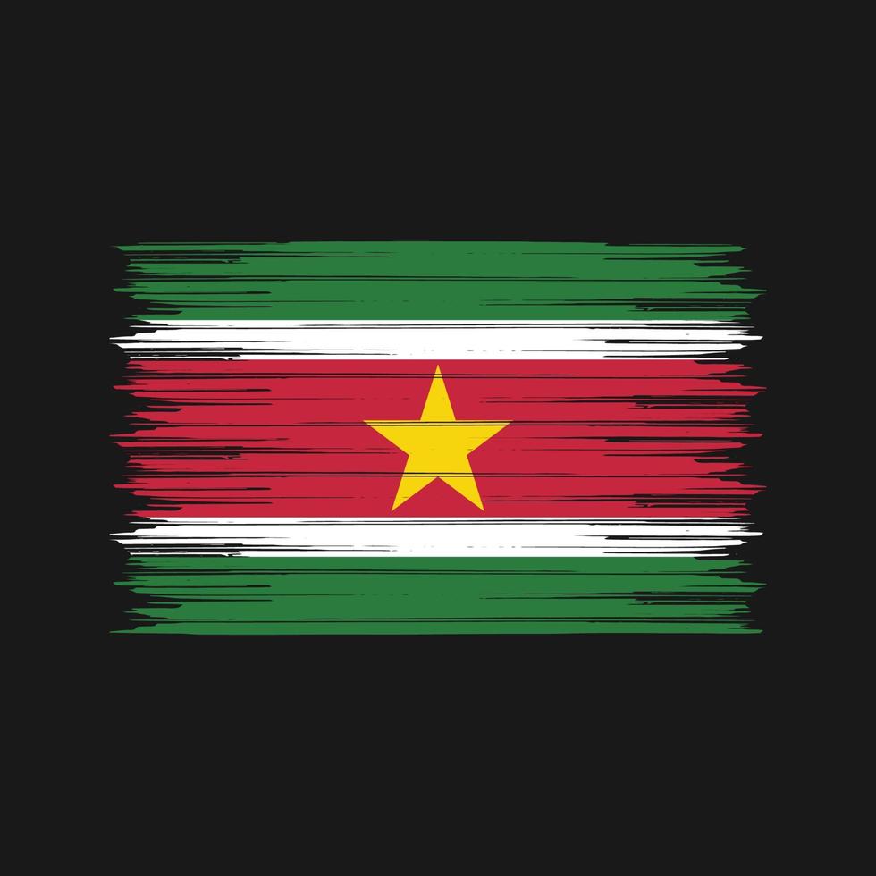 pinceau de drapeau du suriname. drapeau national vecteur