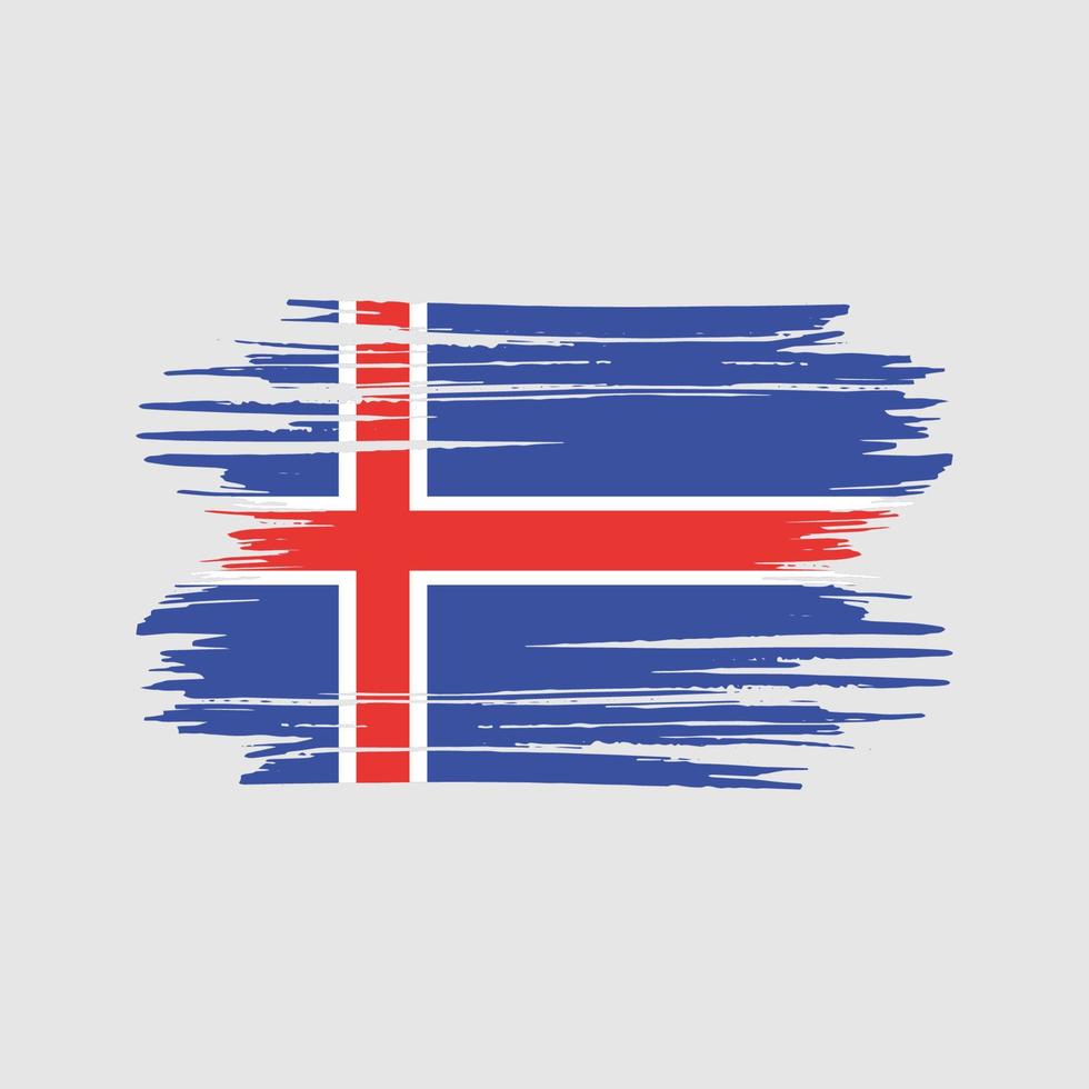 coups de pinceau du drapeau islandais. drapeau national vecteur