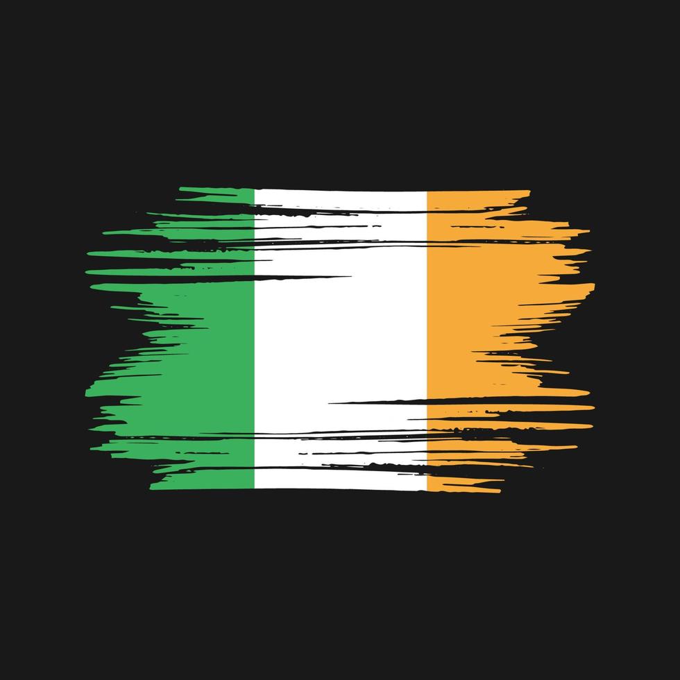 coups de pinceau du drapeau irlandais. drapeau national vecteur