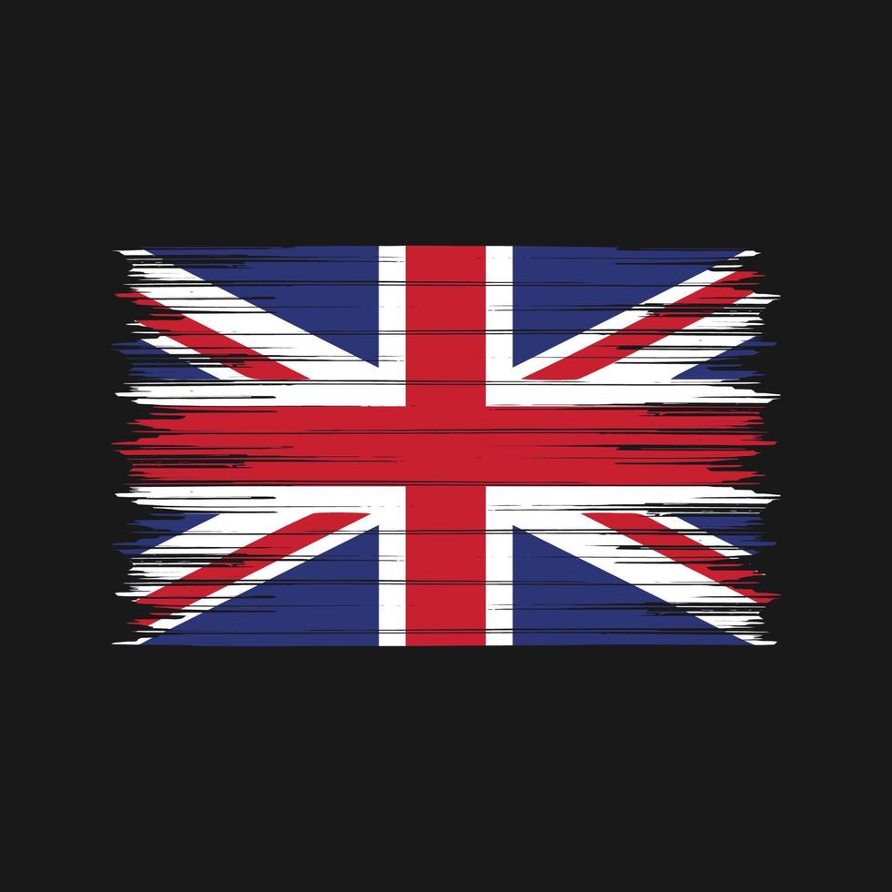 brosse de drapeau du royaume-uni. drapeau national vecteur