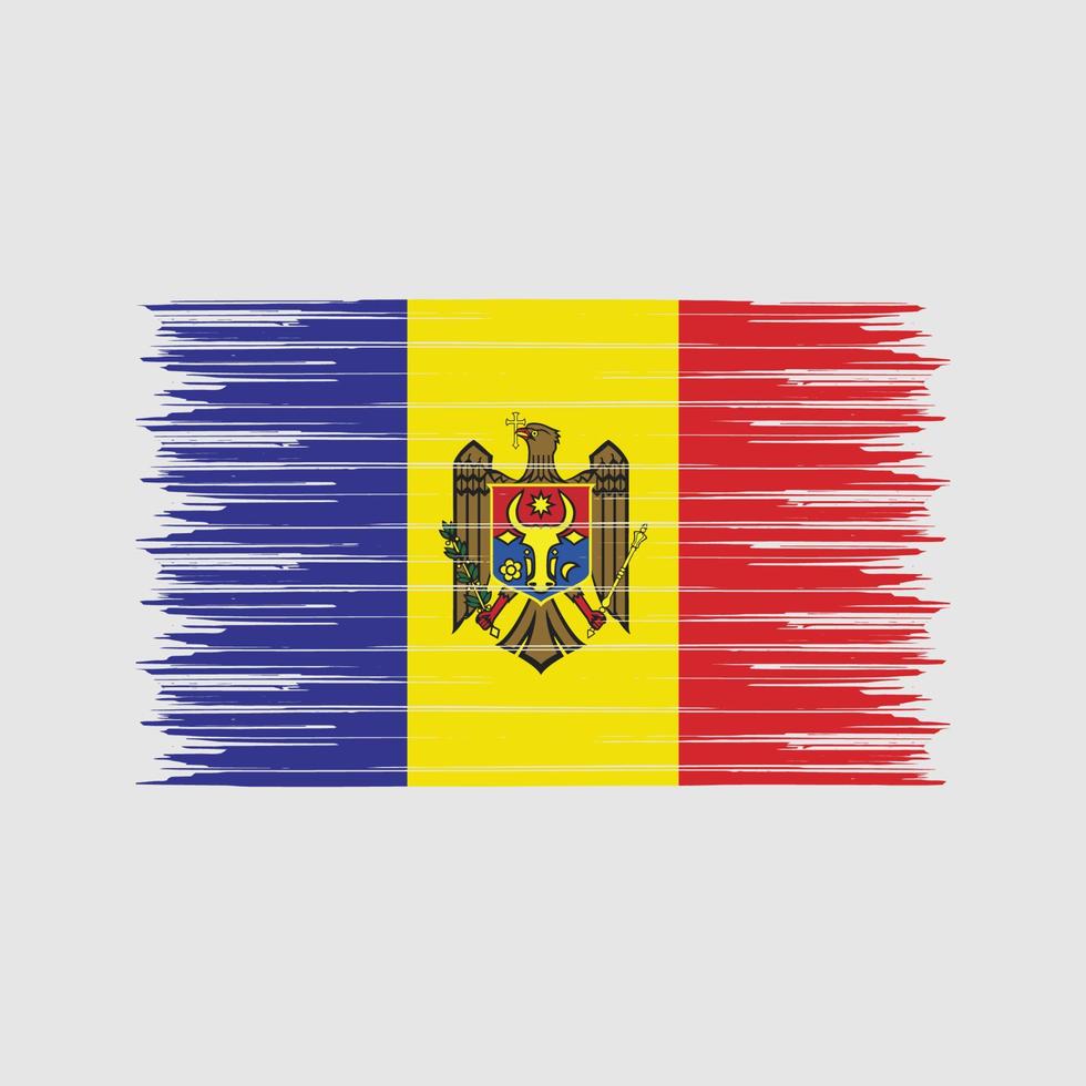 pinceau drapeau moldave. drapeau national vecteur