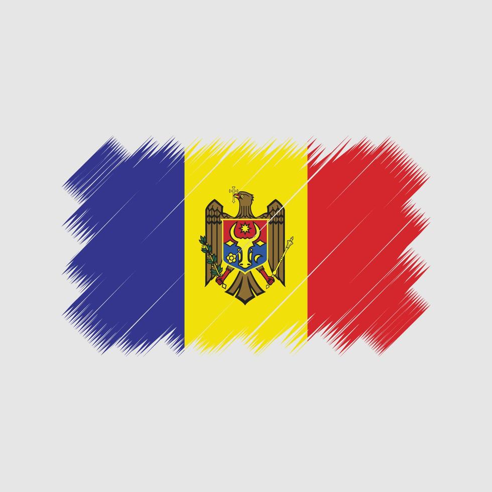 vecteur de brosse drapeau moldavie. drapeau national