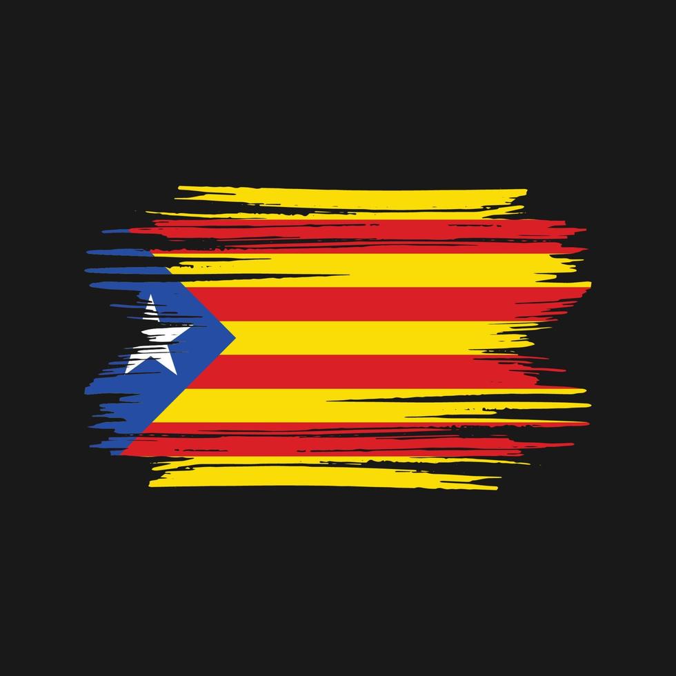 coups de pinceau du drapeau de la catalogne. drapeau national vecteur