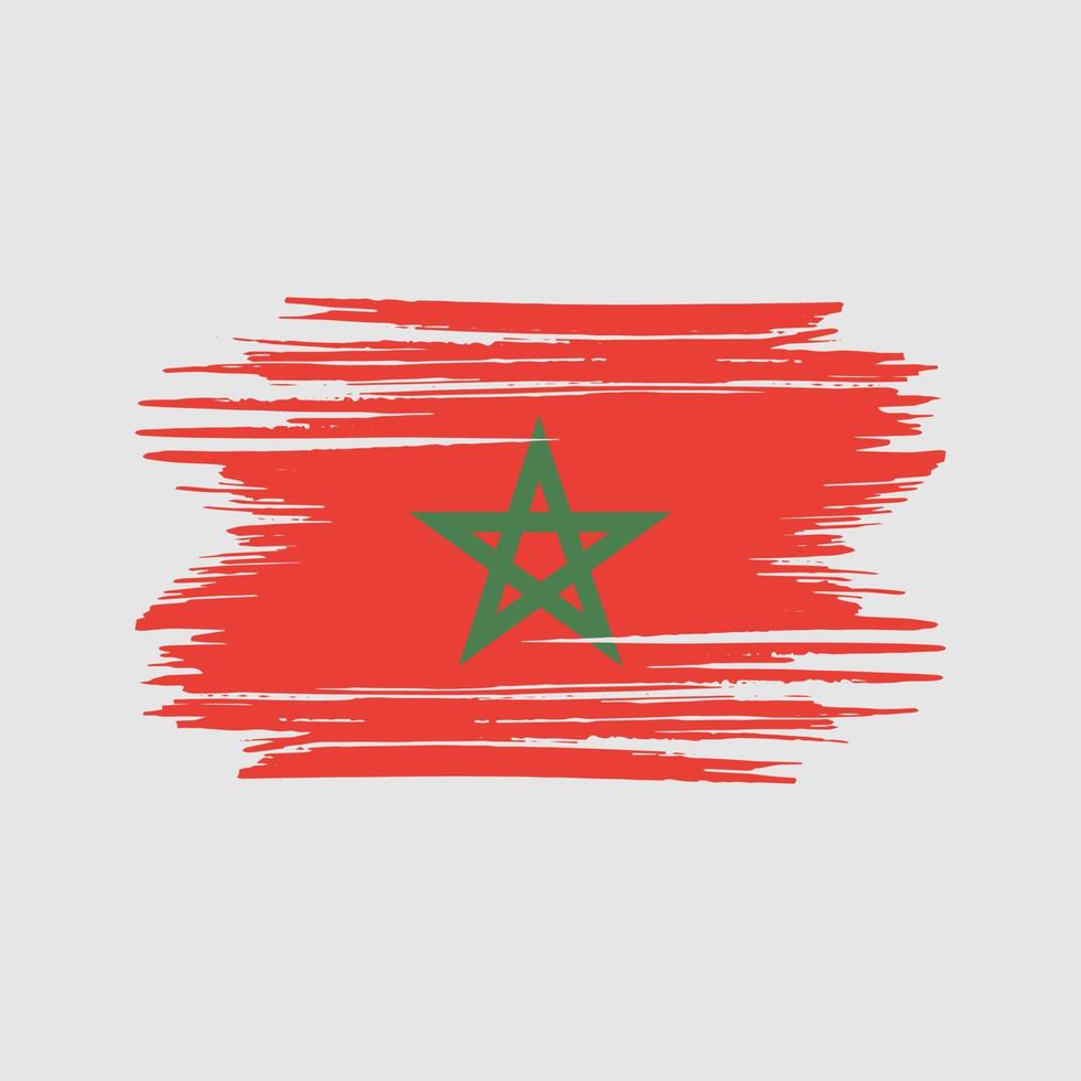 coups de pinceau du drapeau marocain. drapeau national vecteur