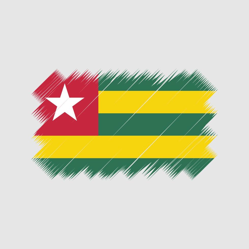 vecteur de brosse drapeau togo. drapeau national