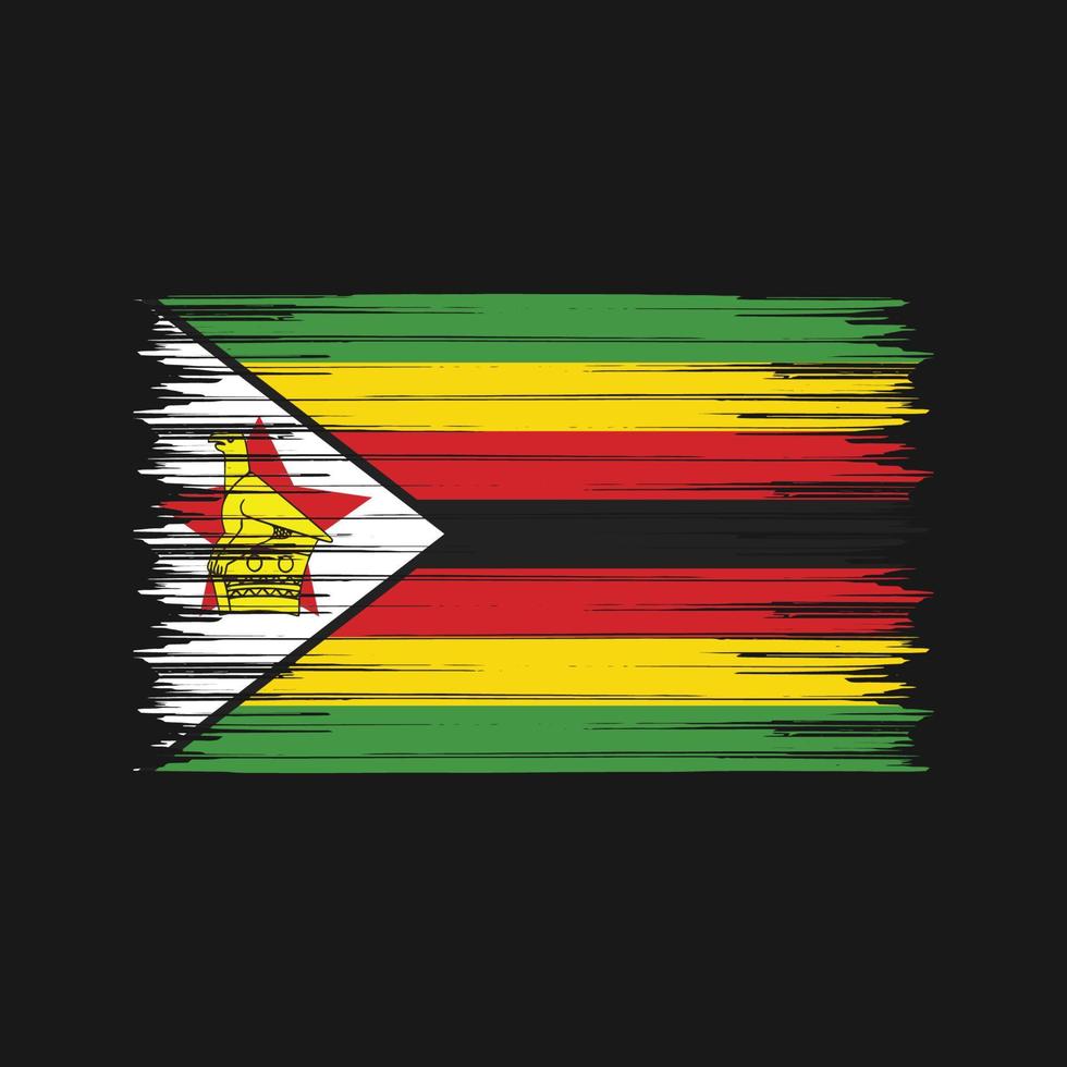 brosse de drapeau du zimbabwe. drapeau national vecteur