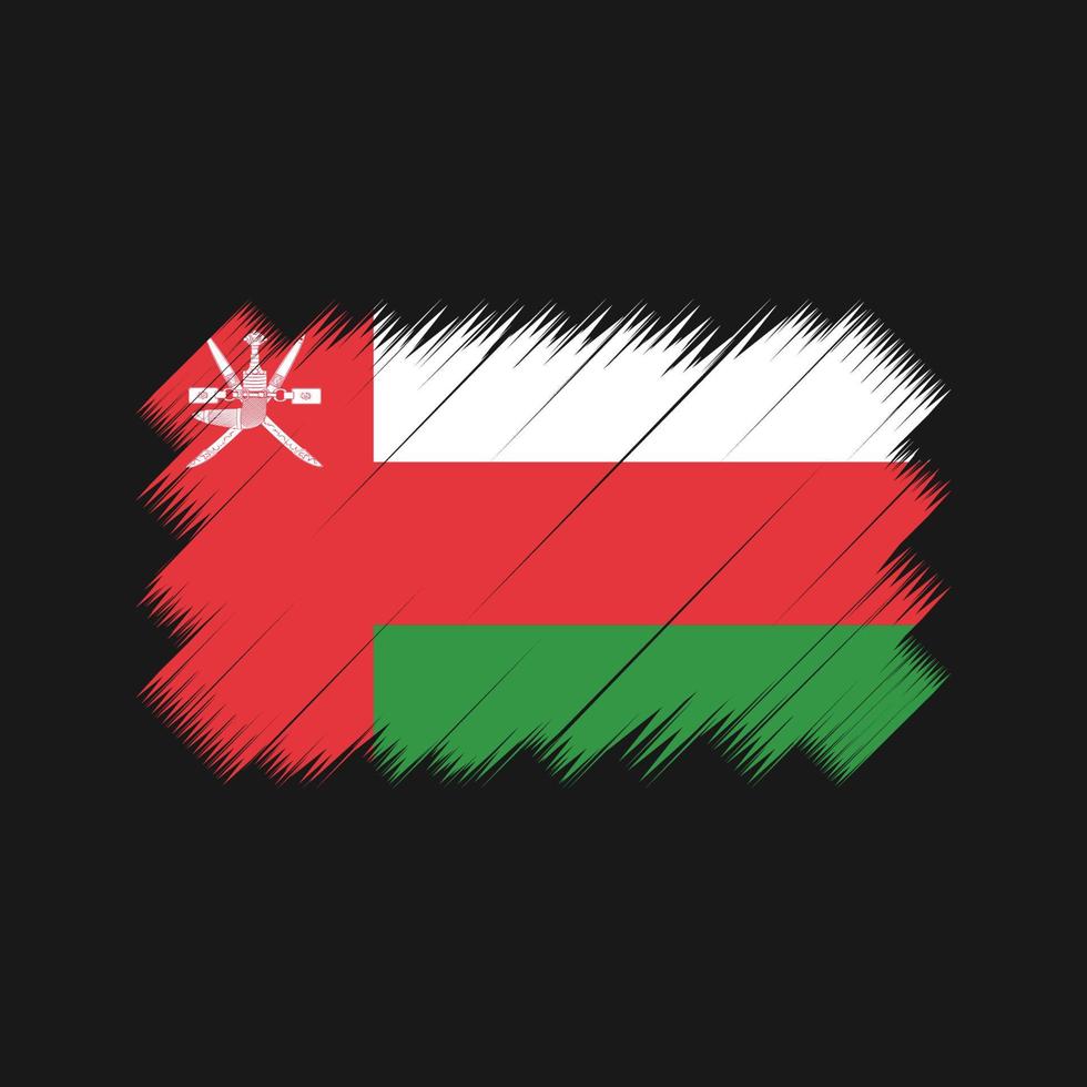 vecteur de brosse de drapeau d'oman. drapeau national