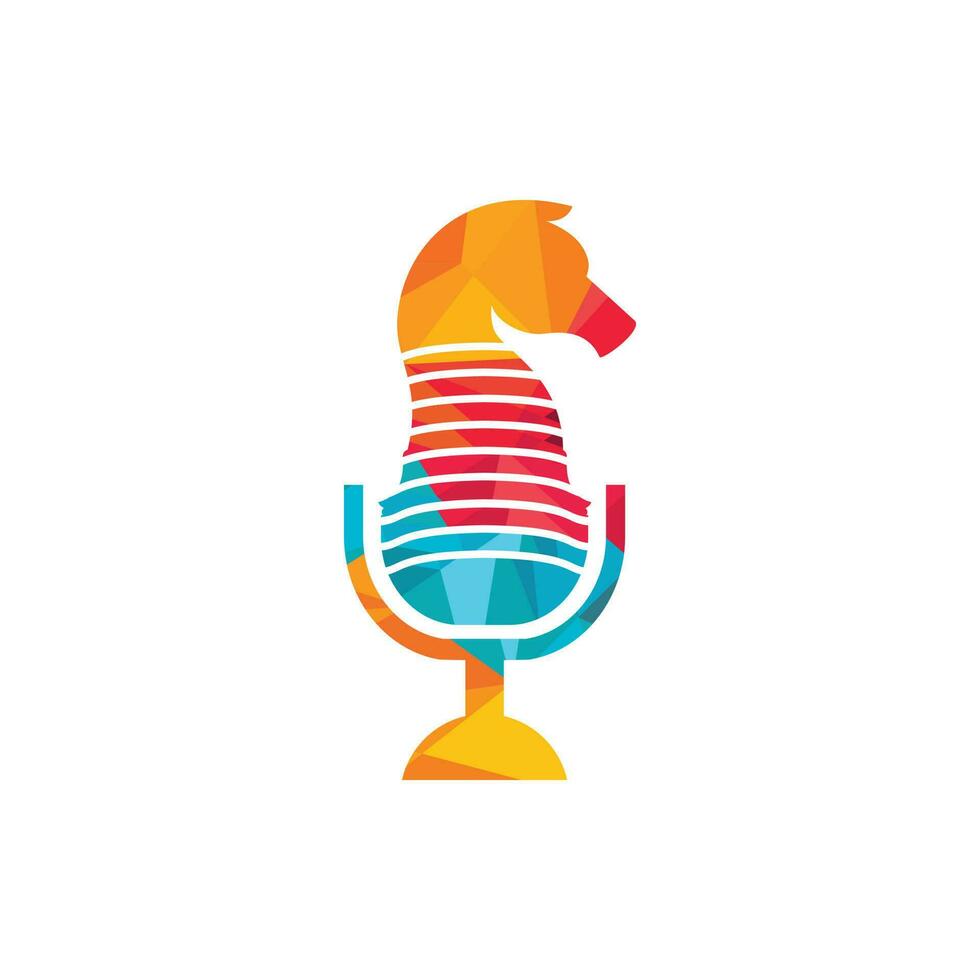 concept de logo vectoriel de podcast stratégique. modèle de conception de logo d'icône de podcast d'échecs.