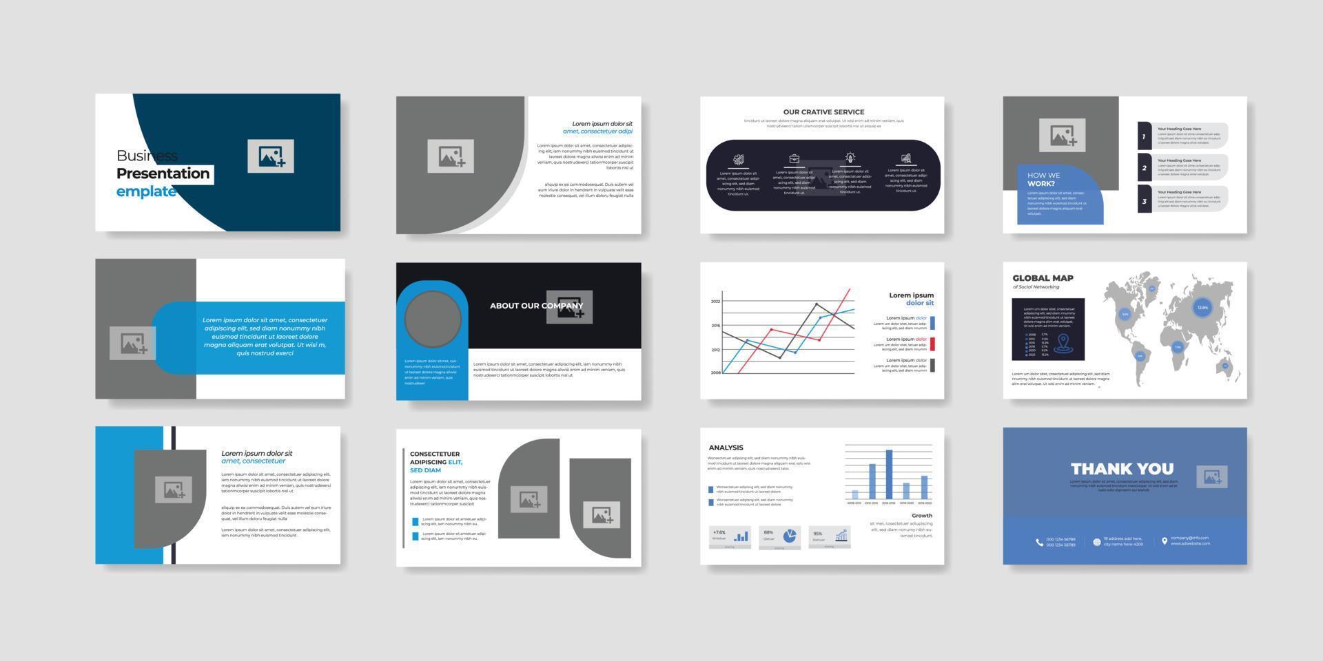 diapositive de présentation d'entreprise minimaliste vecteur