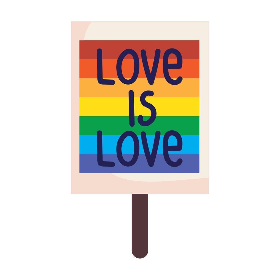 l'amour est l'amour dans le drapeau lgtbi vecteur