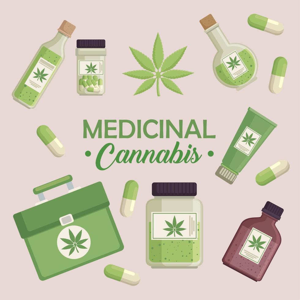 lettrage de cannabis médical vecteur