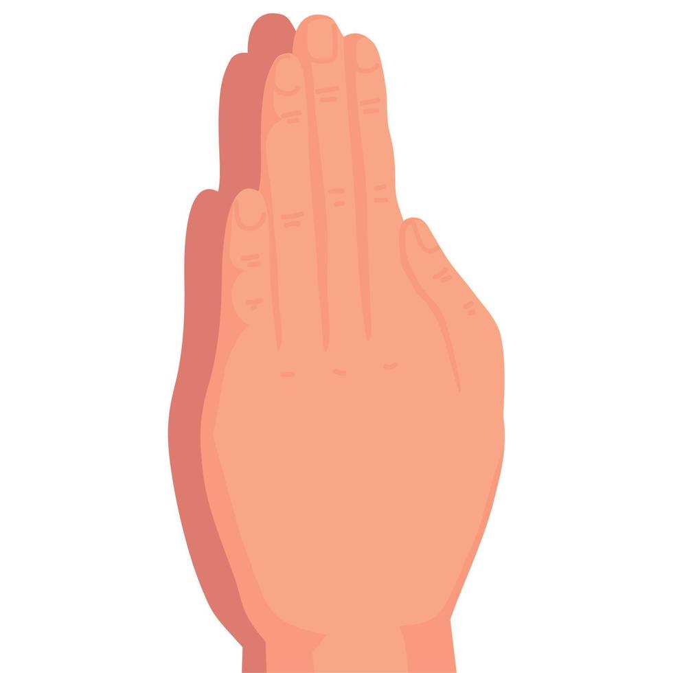 main humaine en prière vecteur
