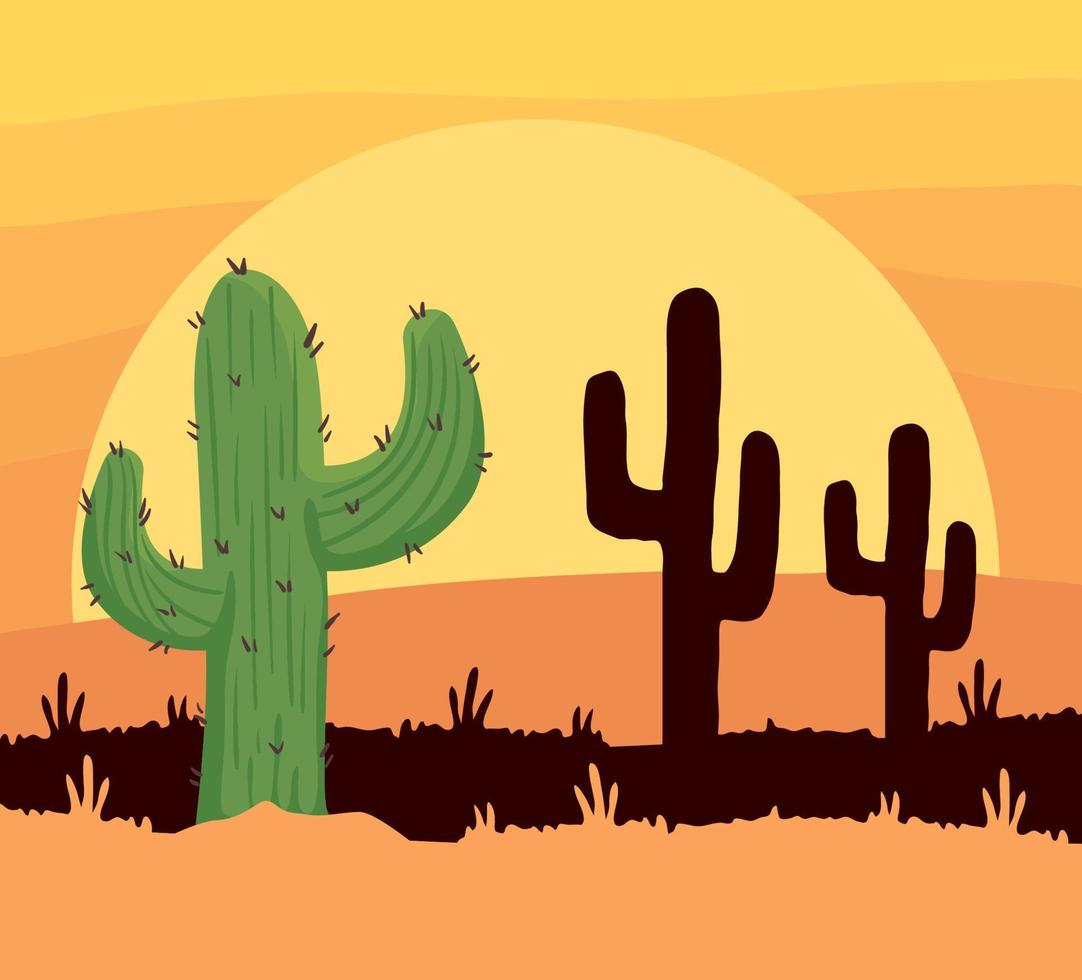 cactus dans le désert vecteur